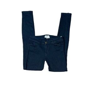 Current/Elliott The Cropped Legging w/Long Zip Jet Black Overdye Jeans Size 27